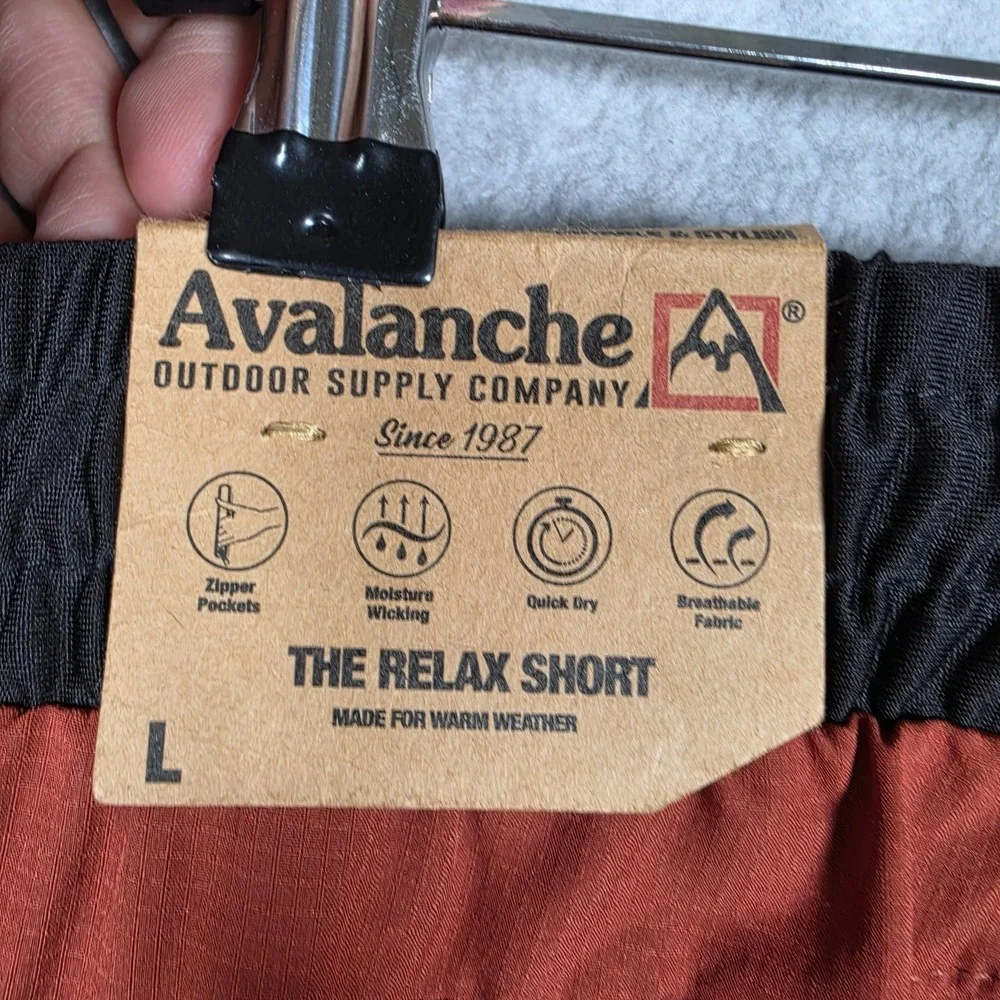 Avalanche Shorts Mens Sz Large Rust Red The Relax Short Brethable Quick Dry NEW